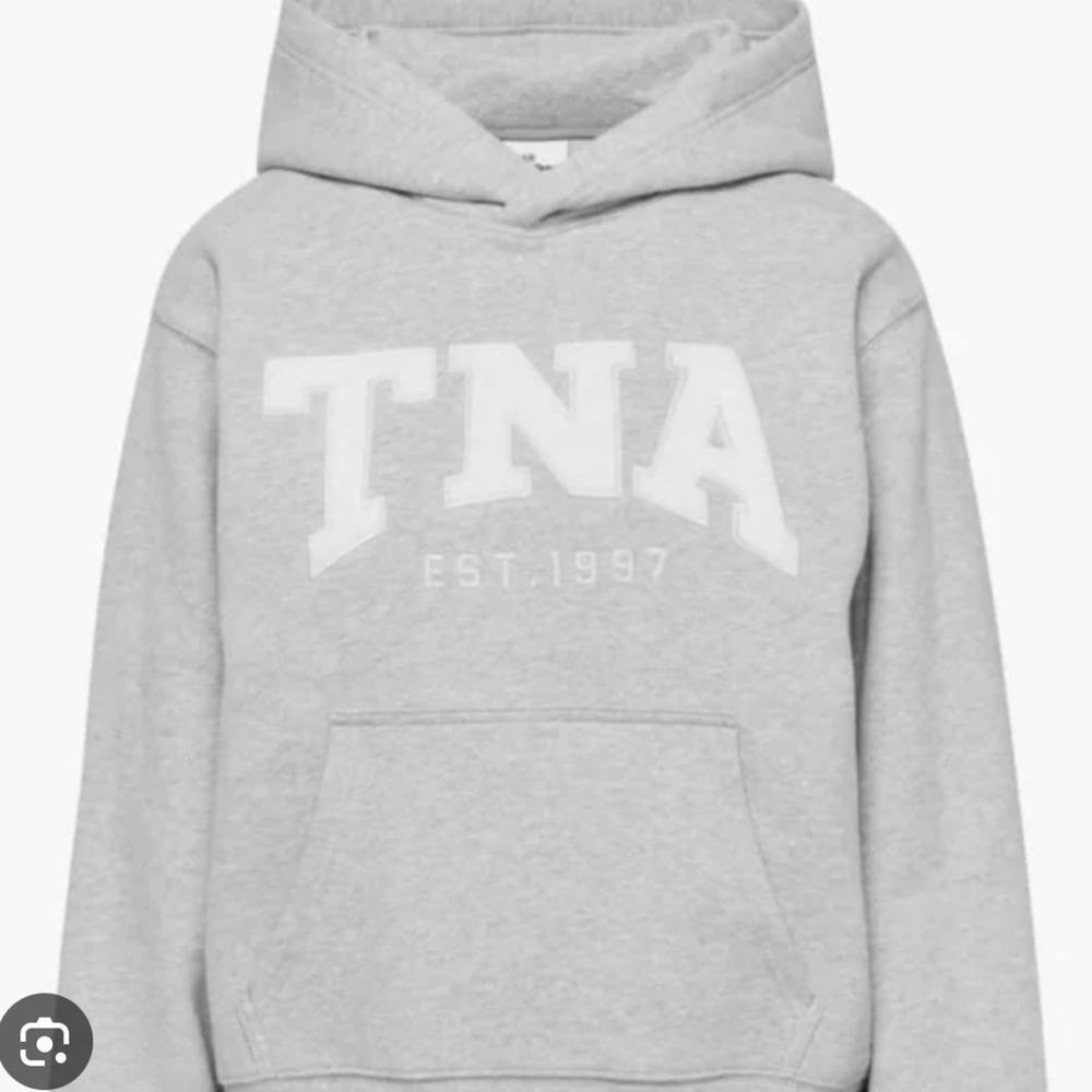 TNA Aritzia perfect hoodie TNA logo grey and navy